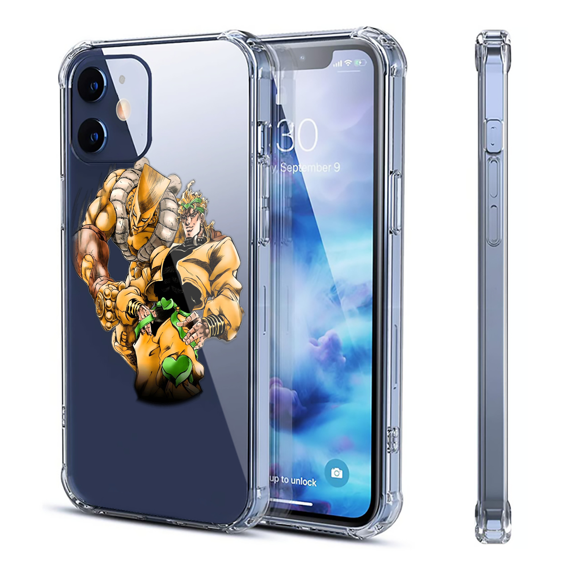 （画像用） ジョジョの奇妙な冒険 ディオ?ブランドー JoJo's Bizarre Adventure Dio Brando 【iPhone 12シリーズ対応】透明スマホケース（クリアソフトケース）
